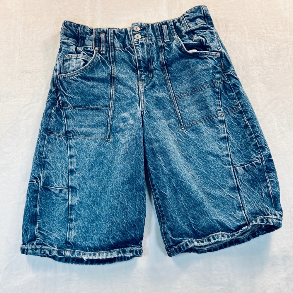 We The Free Free People Extreme Measures Barrel Shorts Size 28 Low-Rise - Picture 2 of 9